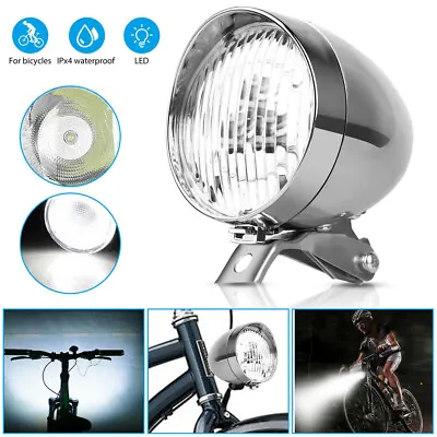 Retro Bicycle Bike 3 LED Front Light Headlight Vintage Flashlight Lamp New • $10.78