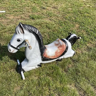 Vintage 1950s J.E. Burke Aluminum Horse Swing Rider Playground Equipment Toy • $399