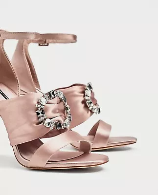 $30 • Buy Zara New Ss17 Nude Satin High Heel Sandals Ref. 6558/201