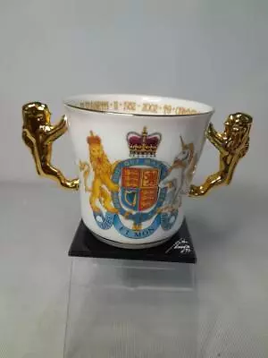 2002 Paragon QUEEN ELIZABETH Golden Jubilee Loving Cup Two Handled Royal Albert • £19.95