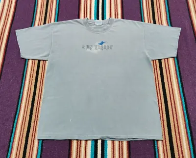 Vtg Y2K Sun Valley Idaho Ski Skiing Distressed Light Blue T Shirt Adult Size XL • $14.99