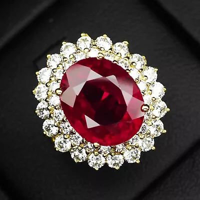 Charming Vivid Red Ruby Rare 9.70Ct 925 Sterling Silver Handmade Rings Size 5.5 • $34.99