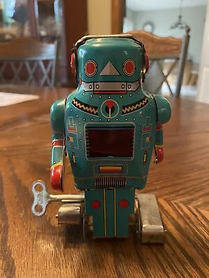 Vintage Noguchi Mighty Robot Tin Wind Up Toy Works • $89.99