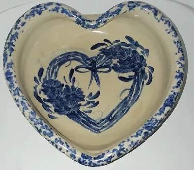 Handmade Casey Pottery Marshal Texas Stoneware Vintage Heart Shape Bowl Pour Lip • $42.77