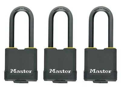 Master Lock Excell Weather Tough 45Mm Padlock 4-Pin- Keyed Alike X 3 MLKM115TRIL • £46.90