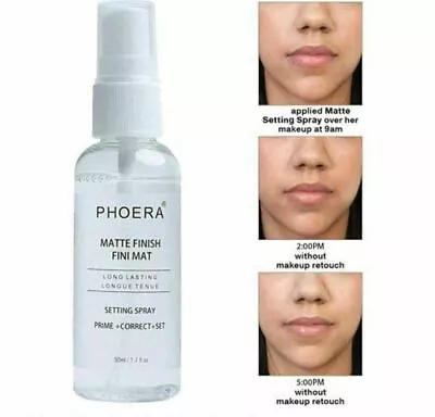 Phoera Matte Makeup Setting Spray Face Primer Foundation Base Fixer Hydrate Fix • £5.29