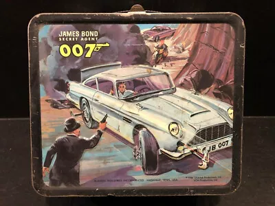 Vintage 1966 Aladdin Industries James Bond 007 Metal Lunch Box (no Thermos) • $150