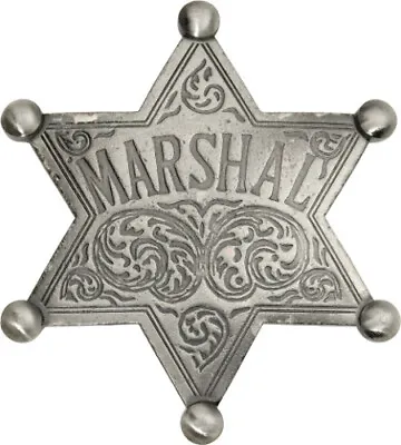 Badges Of The Old West Marshal Badge MI3008 Measures Approximately 2 1/8  X 2 3/ • $10.34