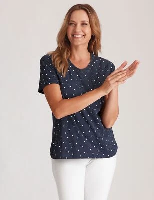 $16.32 • Buy Millers Short Sleeve With Crochet Neck Insert Top Womens Clothing  Tops Tunic
