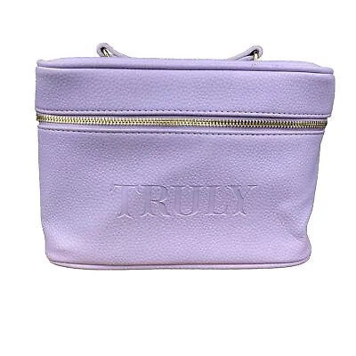Truly Los Angeles Amalfi Luxury Womens Travel Trunk Purple Handle Vegan Leather • $49.95