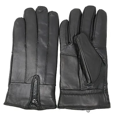 Men's Winter Warm Genuine Leather Gloves Thermal Insulation Lambskin NEW • $14.99