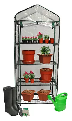 £21.99 • Buy 4 Tier Mini Greenhouse Outdoor Garden Planting Small PVC Grow House With Shelves