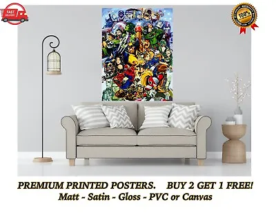 Marvel Vs Capcom Comic Collage Large Poster Art Print Gift A0 A1 A2 A3 A4 Maxi • £18.90