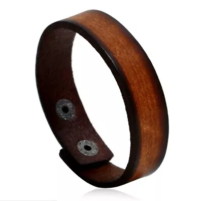 MEN/ Women Vintage Brown Snap Genuine Leather Wristband/ Leather Bracelet 7-8.5  • $9.99