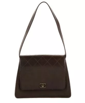 Vintage Brown Leather Chanel Turlock Purse • $2600