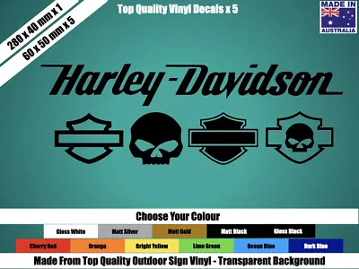 $9.95 • Buy Harley Davidson Decals Stickers - Motor Bike, Chopper - Choose Your Colour