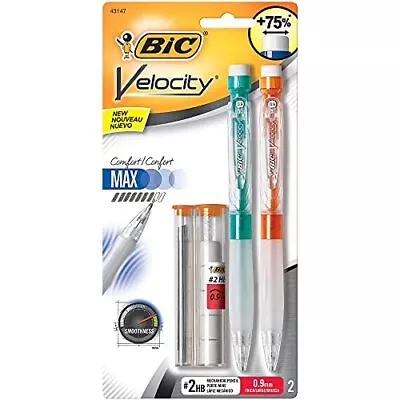BIC Velocity Max Mechanical Pencil Thick Point 0.9mm 2-Count • $11.66