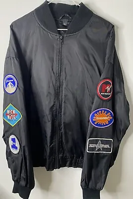 Rare Vintage 90s Viacom Chicago MTV Nickelodeon Patch Jacket Mens Large Black • $179.99