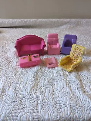 Vintage Lot Of Barbie Furniture Suitcase Dream Store Bag 3 Chairs Couch  • $20