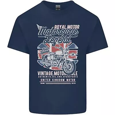 Motorcycle Legend Biker Union Jack British Kids T-Shirt Childrens • £8.49