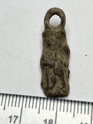 Early Medieval Pendant - A Man Or Lion Resting On An Anchor (E372D) • £85