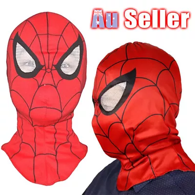 SpiderMan Kids Head Mask Costume Deluxe Halloween Horror Cosplay Disguise Hood • $8.99