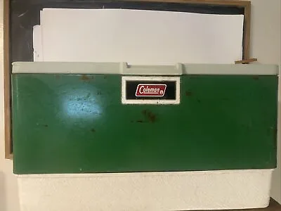 Vintage Coleman Green/white K44 Quart Cooler Ice Chest 22x13x12   Date 07/1975 A • $75