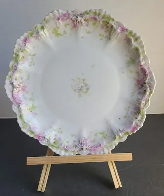 Wheelock~ Antique Scalloped Edge Plate~ 9  Diameter~ Floral Pattern~ MZ Austria • $22.99