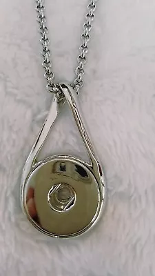 Silver Infinity Charm Necklace Jewelry Interchangeable Fits Ginger Snap Button • $12.95