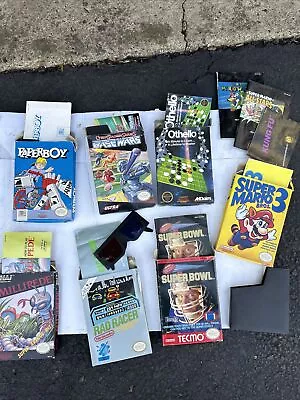 Nintendo NES Box Lot With Manuals Super Mario 3 Paperboy Rad Racer 3D Glasses • $179.99