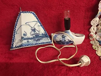 Vtg Delft Blue Ceramic Shoe Hand Painted Silk Windmill Design Made In Holland • $22.50