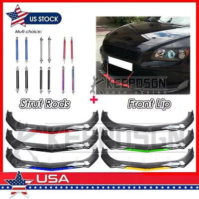 CARBON FIBER Front Bumper Lip Splitter Parts Body Kit Rod For Volvo S40 R Design • $89.55