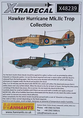 Xtradecal 1/48 X48239 Hawker Hurricane Mk.IIc Trop  Decal Sheet • £9.61