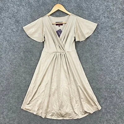 $59.95 • Buy NEW Tiffany Rose Maternity Dress Womens Size 1 Petite Gold Satin Stretch 34604
