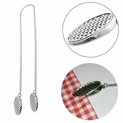 1PC Napkin Serviette Towel Apron Bib Holder Handy Chain Metal Clip Round Neck • £3.11