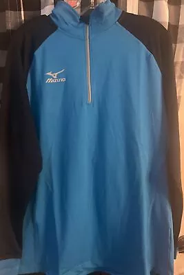 Mizuno Performance Pullover Men's Blue Long Sleeve Shirt Large Adult Sz L  NEW • $9.99