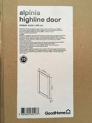 B & Q Alpinia Shaker Kitchen Cupboard Door Wood Effect White 400mm W X 715mm H • £25