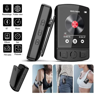 MP3 Player Bluetooth Sport Support 128GB With Clip HiFi Sound FM Radio Music • $18.62