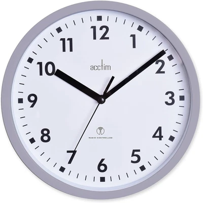 Acctim 74667 Nardo 20cm Radio Controlled Grey Wall Clock • £18.65