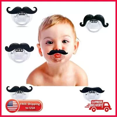 Funny Moustache Dummy Dummies Pacifier Novelty Baby Child Soother Lips Joke • $22.08