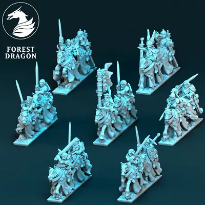 10mm Warmaster Veteran Knights  X 2 Justice Knight Knight Army Standard • £15