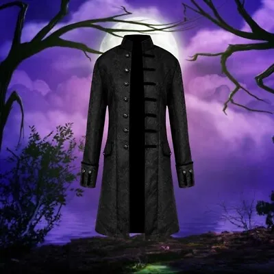 Men’s Black Gothic Victorian Coat Size Large Fits LIke Medium • $85