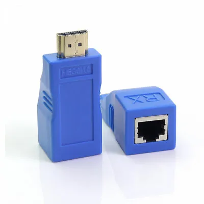 HDMI Extender To RJ45 Over Cat 5e/6 Network LAN Ethernet 4K Adapter 1080P • $5.51