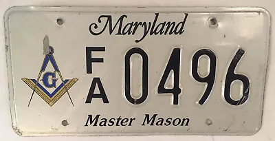 FREEMASON MASTER MASON License Plate Masonry Free Shriner Masonic Lodge Compass • $194.99