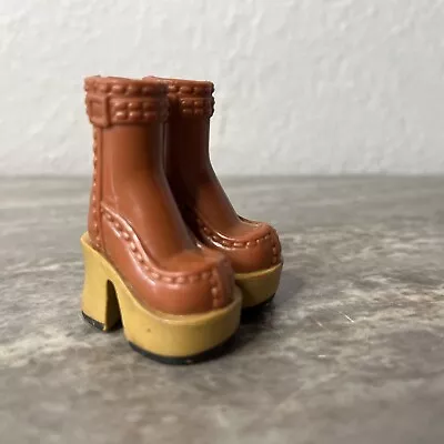 £8.16 • Buy Barbie Doll Boots My Scene Brown Platform Chunky High Heels Buckle Shoes