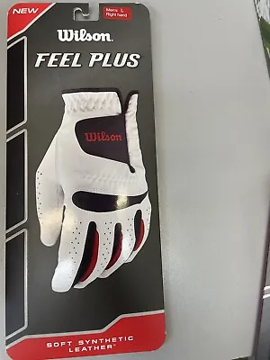 NEW Wilson Feel Plus Men's Golf Glove Right Hand Size L Soft Synthetic Leather • $9.99