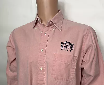 $20.98 • Buy Vintage GOOD EATS CAFE Button Down Men’s Large Employee Uniform BD Baggies Pink
