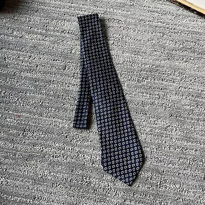 Mercedes High Fashion Hand Made Blue Silk Tie With Green And Tan Paisley • $12.31