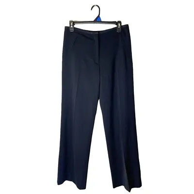 Moschino Black Wool Flat Front Wide Leg Trouser Pants Size 8 • $55.99