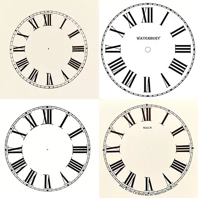 £3.99 • Buy New Replacement Roman Clock Dials Faces Strong Card Paper - Sizes 50mm - 295mm